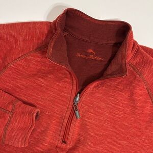 Tommy Bahama Men's Zip-Up Red Sweater - L
